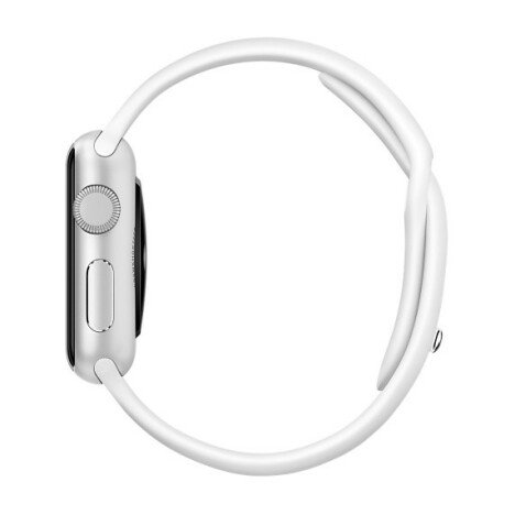 Curea iUni compatibila cu Apple Watch 1/2/3/4/5/6/7, 38mm, Silicon, White