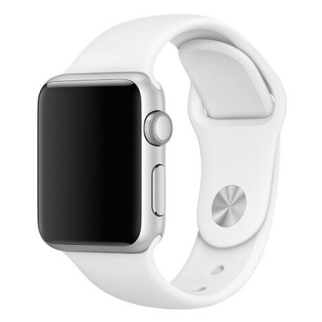 Curea iUni compatibila cu Apple Watch 1/2/3/4/5/6/7, 38mm, Silicon, White