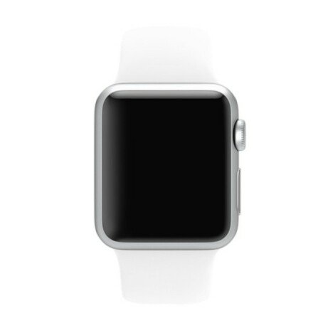 Curea iUni compatibila cu Apple Watch 1/2/3/4/5/6/7, 38mm, Silicon, White