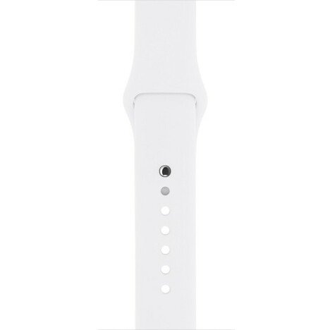 Curea iUni compatibila cu Apple Watch 1/2/3/4/5/6/7, 38mm, Silicon, White